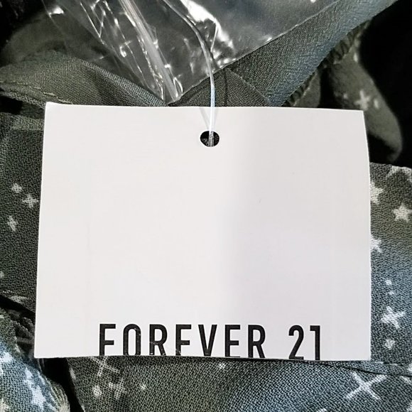 New FOREVER 21 Midi Dress Size S Womens Open Back Split Slit Leg Celestial Print - Picture 9 of 14